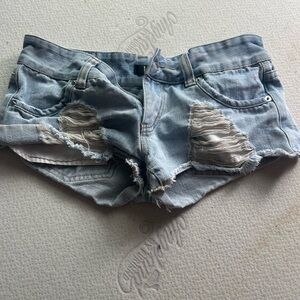 Distressed Denim Women Shorts